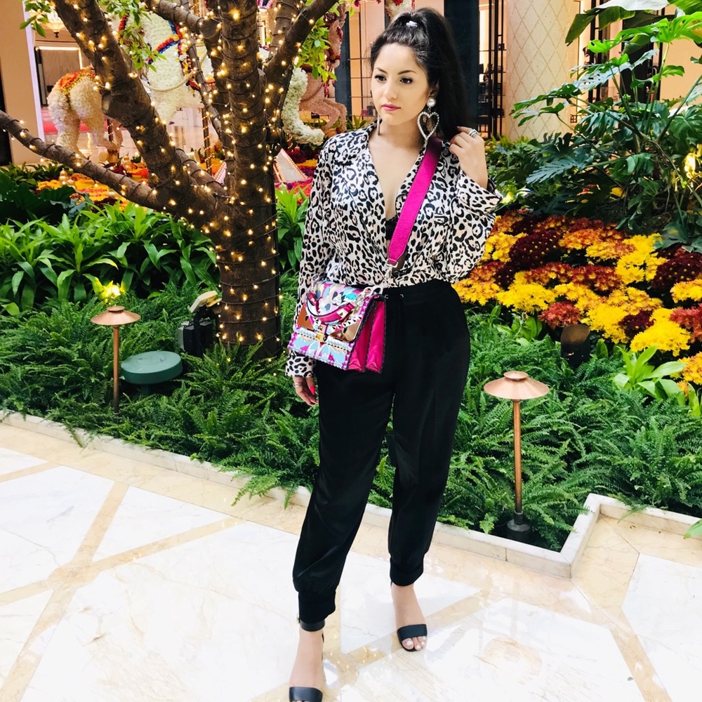 Victoria’s Secret leopard satin pajama top